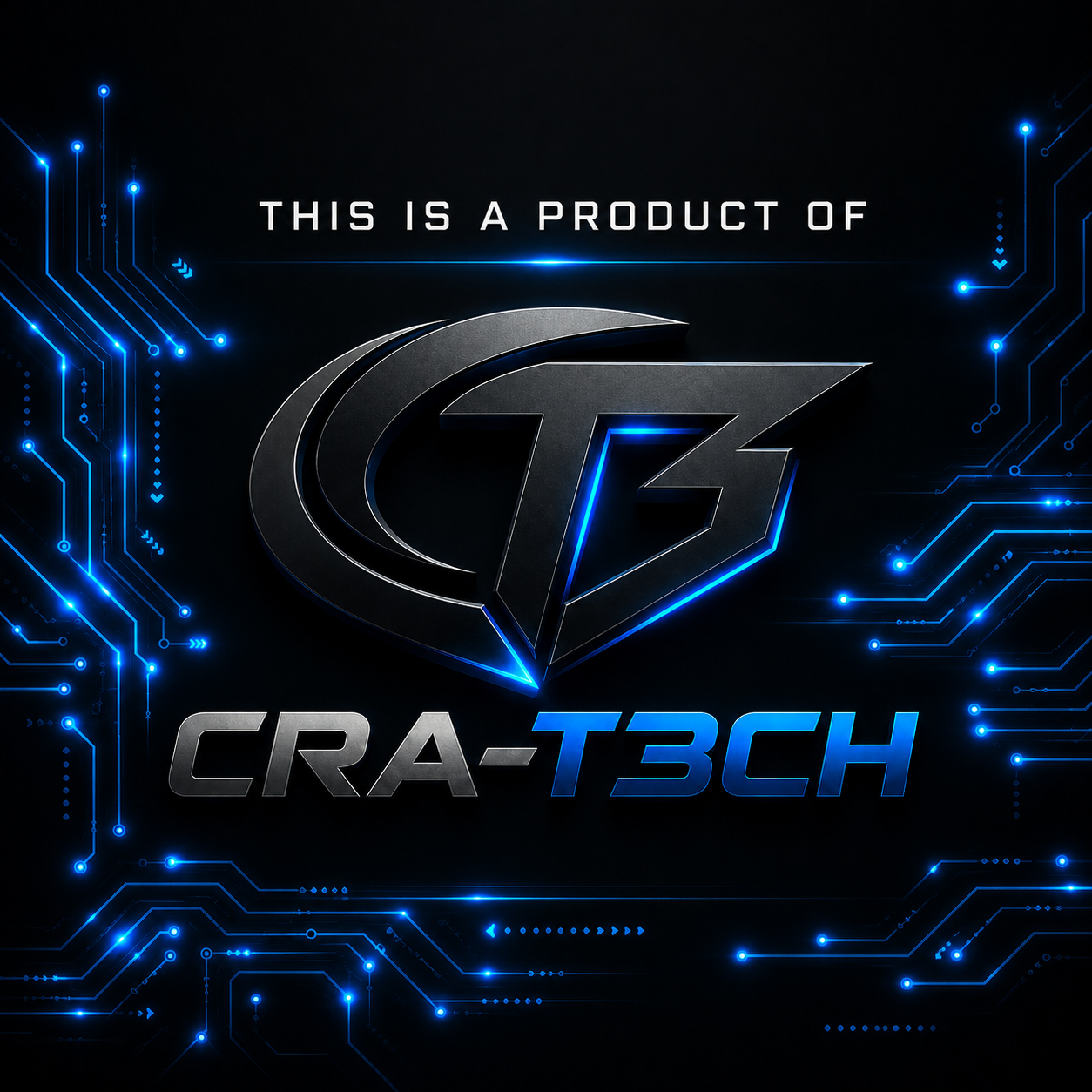 CRA-T3CH metallic blue logo